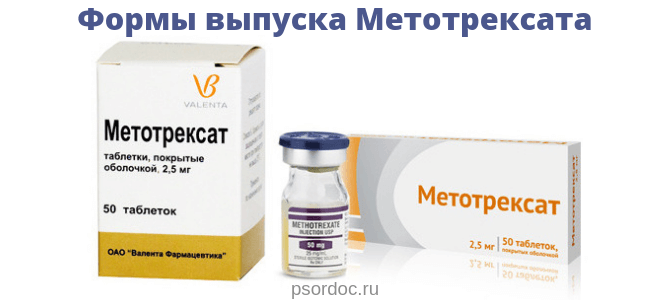 Формы выпуска Метотрексата