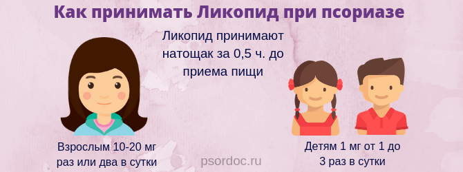 Как принимать Ликопид при псориазе взрослым и детям