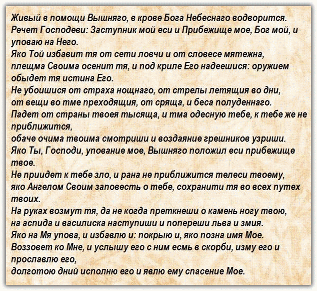 Молитва на защиту на все случаи жизни 